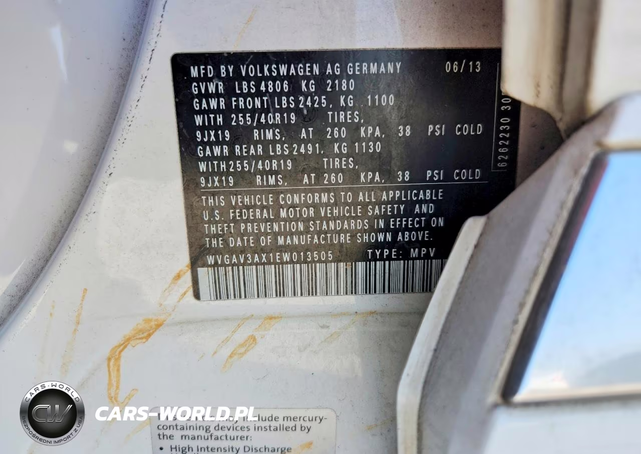 2014 Volkswagen Tiguan S VIN:WVGAV3AX1EW013505 - 13