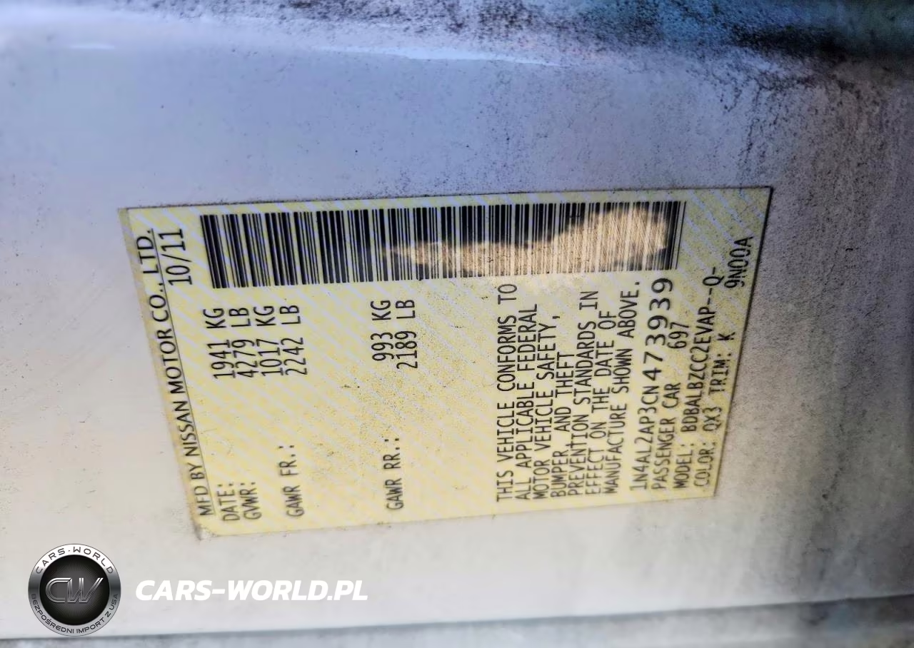 2012 Nissan Altima 2.5 VIN:1N4AL2AP3CN473939 - 13