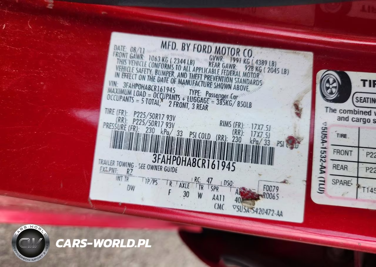 2012 Ford Fusion Se VIN:3FAHP0HA8CR161945 - 12