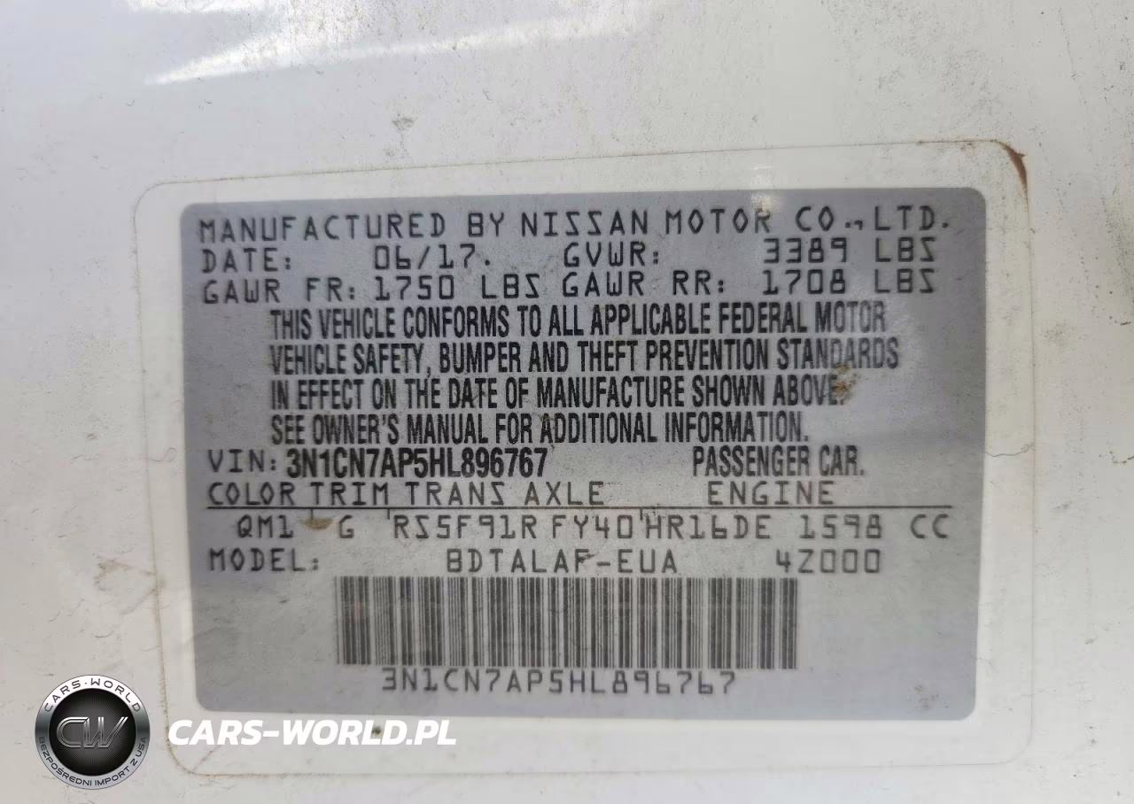 2017 Nissan Versa 1.6 S VIN:3N1CN7AP5HL896767 - 13