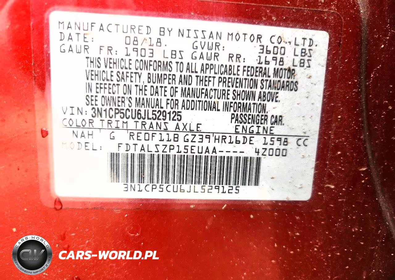 2018 Nissan Kicks Sv VIN:3N1CP5CU6JL529125 - 13