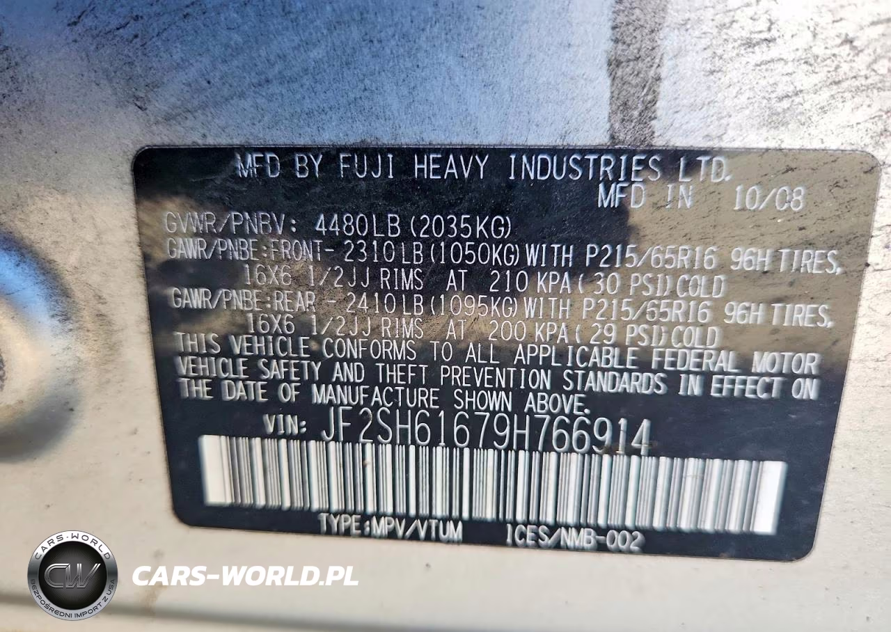 2009 Subaru Forester 2.5X VIN:JF2SH61679H766914 - 13
