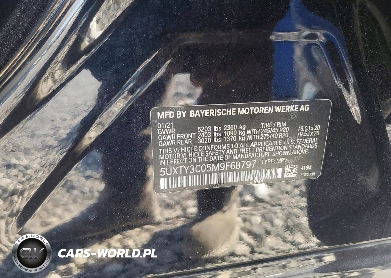 2021 BMW X3 Sdrive30I VIN:5UXTY3C05M9F68797 - 13