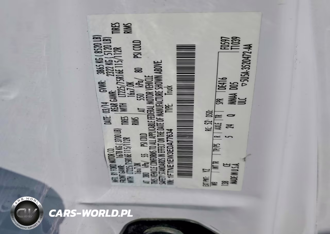 2014 Ford Econoline E150 Van VIN:1FTNE1EW3EDA77634 - 13