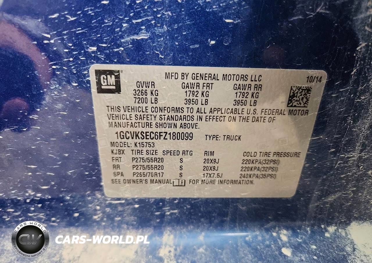 2015 Chevrolet Silverado K1500 Ltz VIN:1GCVKSEC6FZ180099 - 12