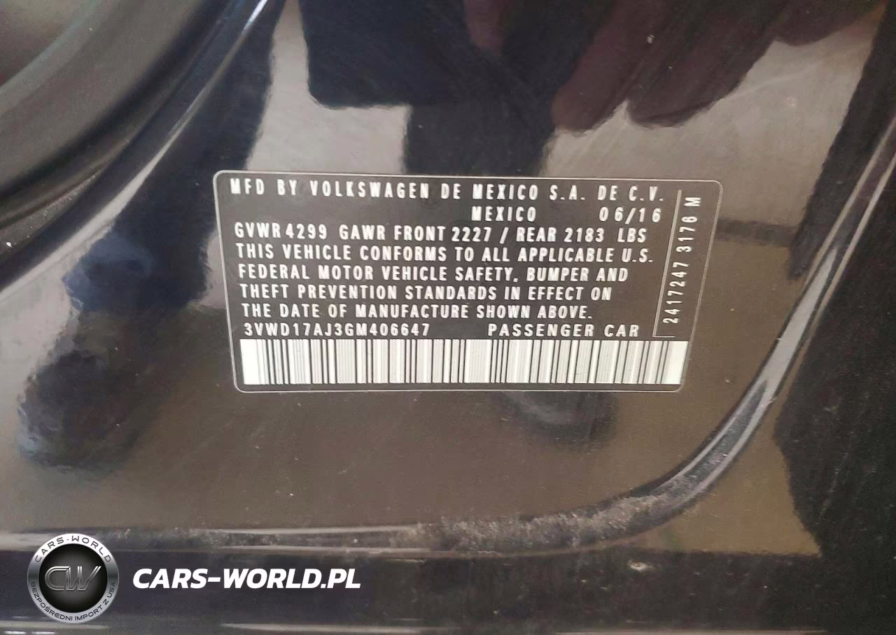 2016 Volkswagen Jetta Sport VIN:3VWD17AJ3GM406647 - 12