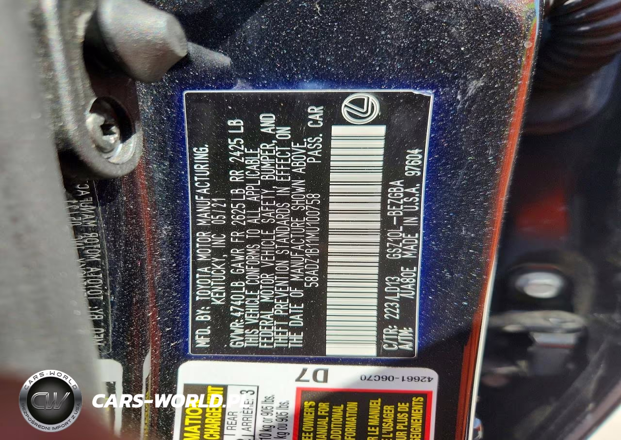 2021 Lexus Es 350 Base VIN:58ADZ1B11MU100758 - 13