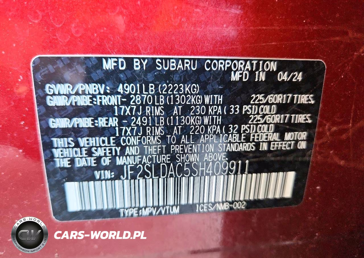 2025 Subaru Forester VIN:JF2SLDAC5SH409911 - 14