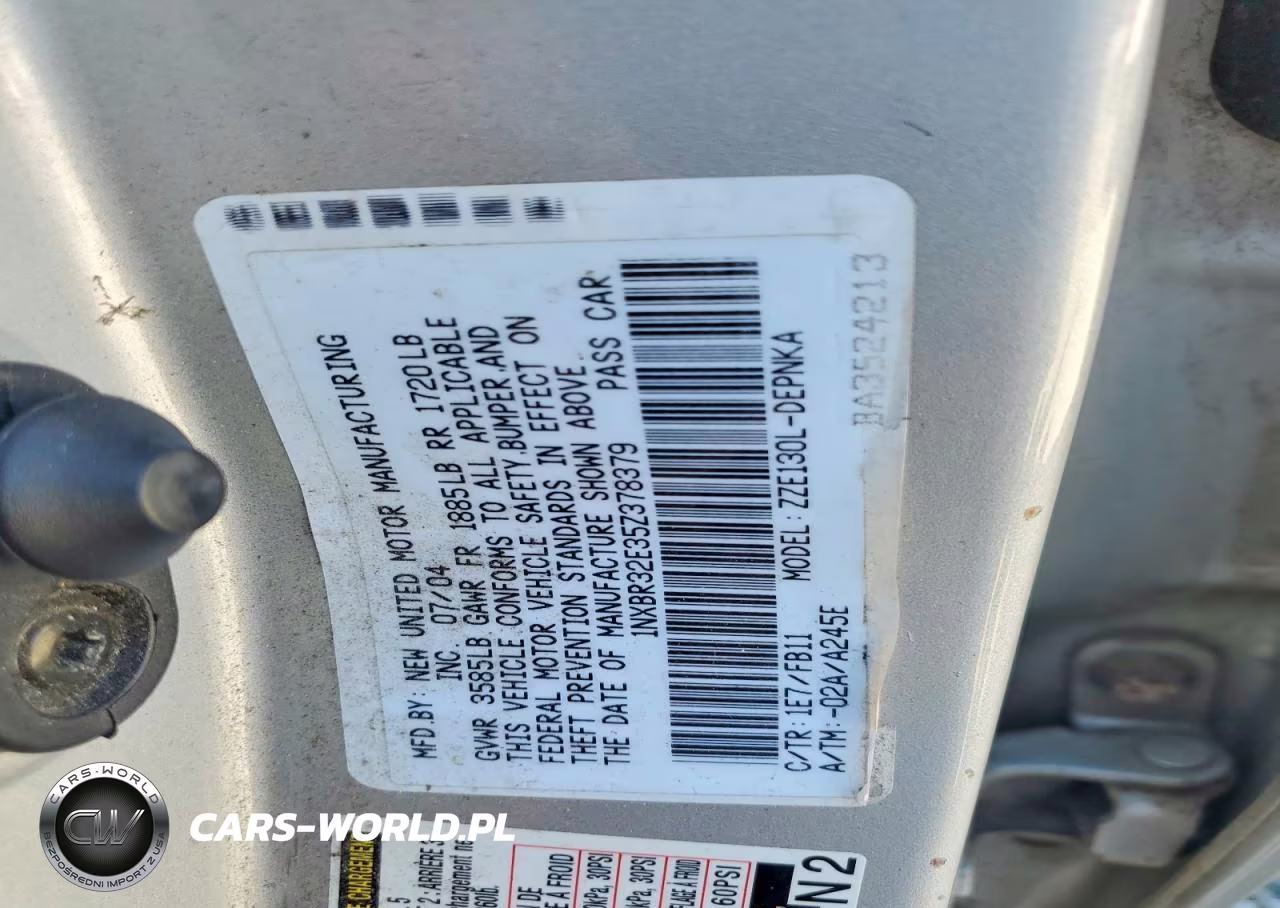 2005 Toyota Corolla Le VIN:1NXBR32E35Z378379 - 12