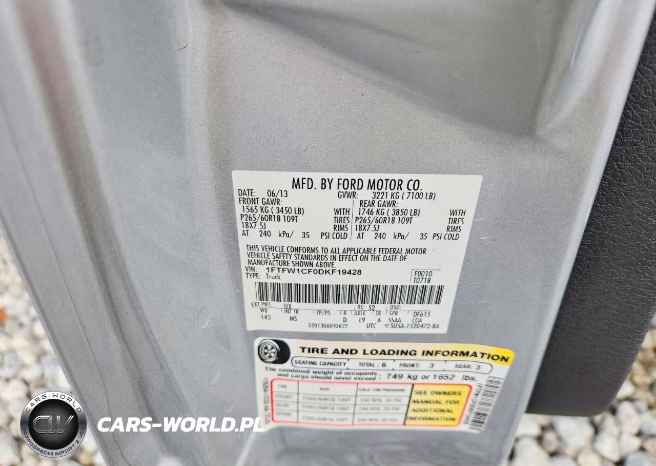 2013 Ford F150 Supercrew VIN:1FTFW1CF0DKF19428 - 12