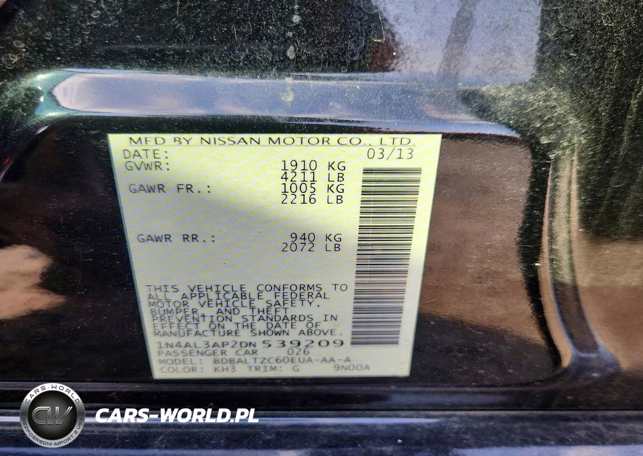 2013 Nissan Altima 2.5 VIN:1N4AL3AP2DN539209 - 13