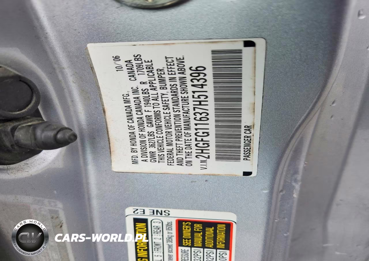2007 Honda Civic Lx VIN:2HGFG11637H514396 - 12