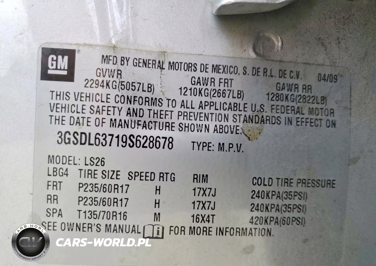 2009 Satn Vue VIN:3GSDL63719S628678 - 13
