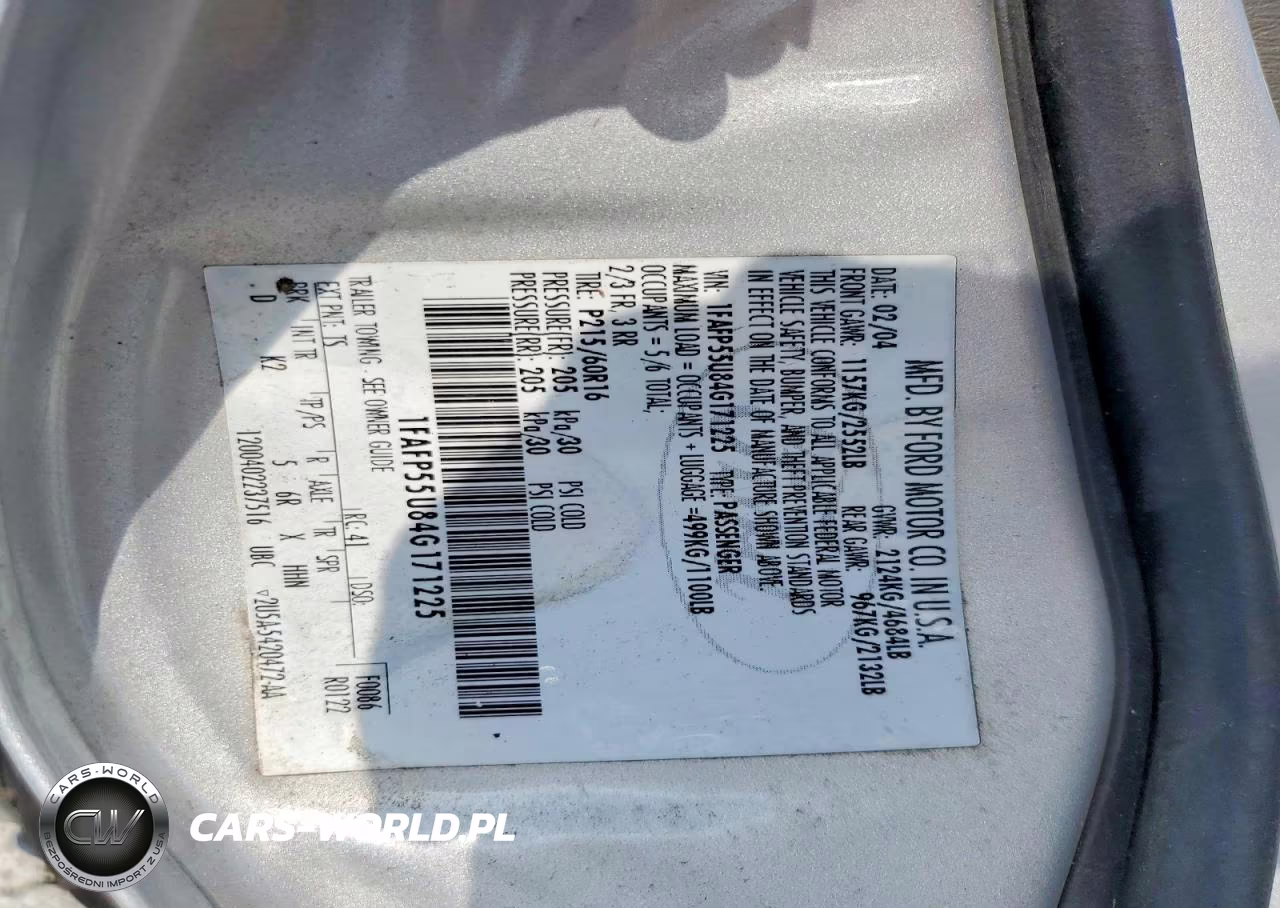 2004 Ford Taurus Ses VIN:1FAFP55U84G171225 - 12