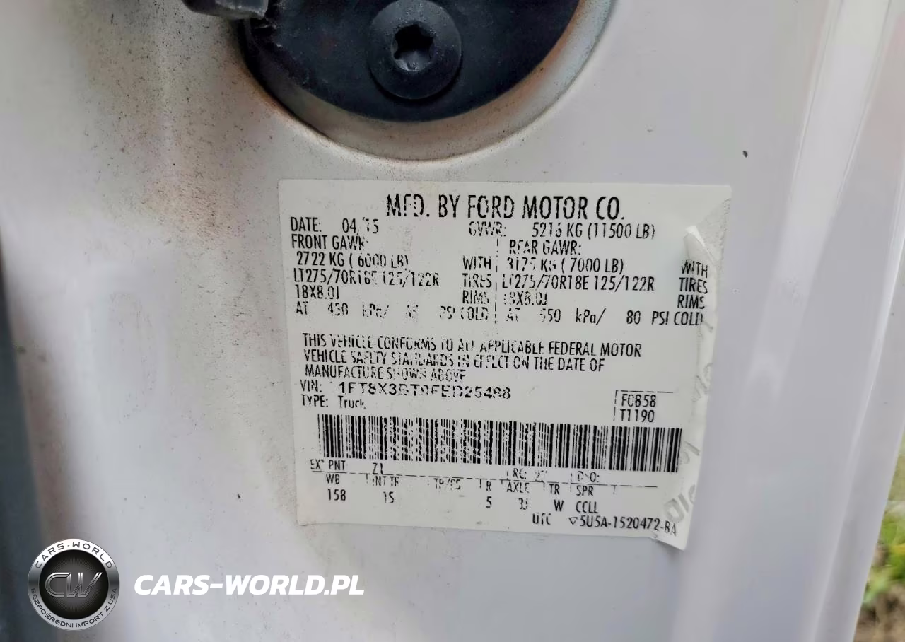 2015 Ford F350 Super Duty VIN:1FT8X3BT9FED25488 - 13