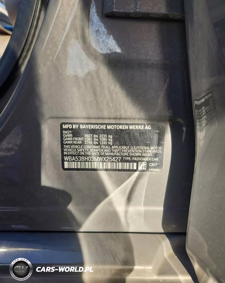 2021 BMW 530 I VIN:WBA53BH03MWX25427 - 12