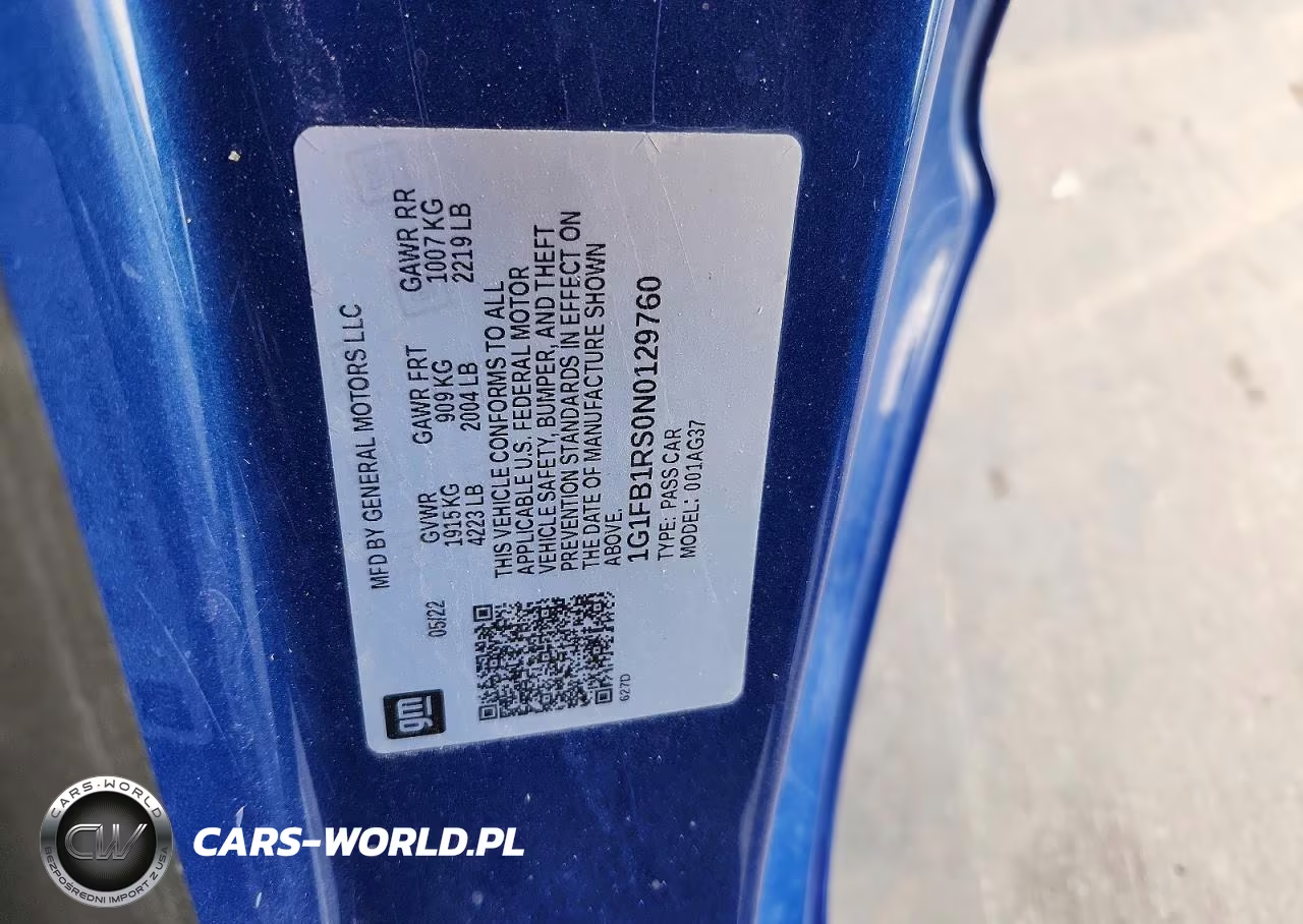2022 Chevrolet Camaro Ls VIN:1G1FB1RS0N0129760 - 12