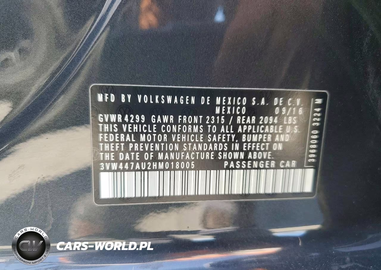 2017 Volkswagen Gti S-Se VIN:3VW447AU2HM018005 - 12