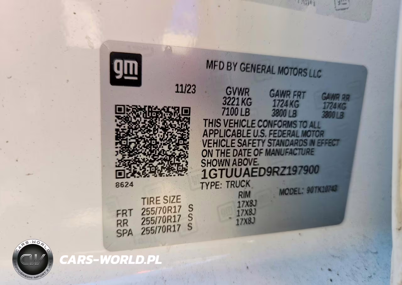 2024 GMC Sierra K1500 VIN:1GTUUAED9RZ197900 - 12