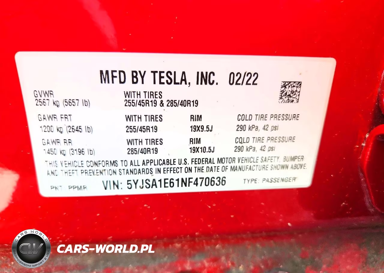 2022 Tesla Model S VIN:5YJSA1E61NF470636 - 13