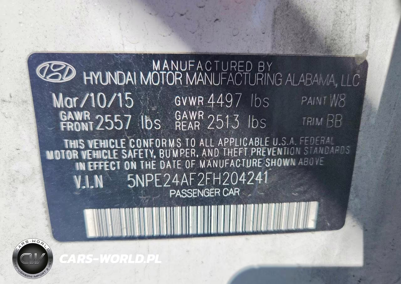 2015 Hyundai Sonata Se VIN:5NPE24AF2FH204241 - 13