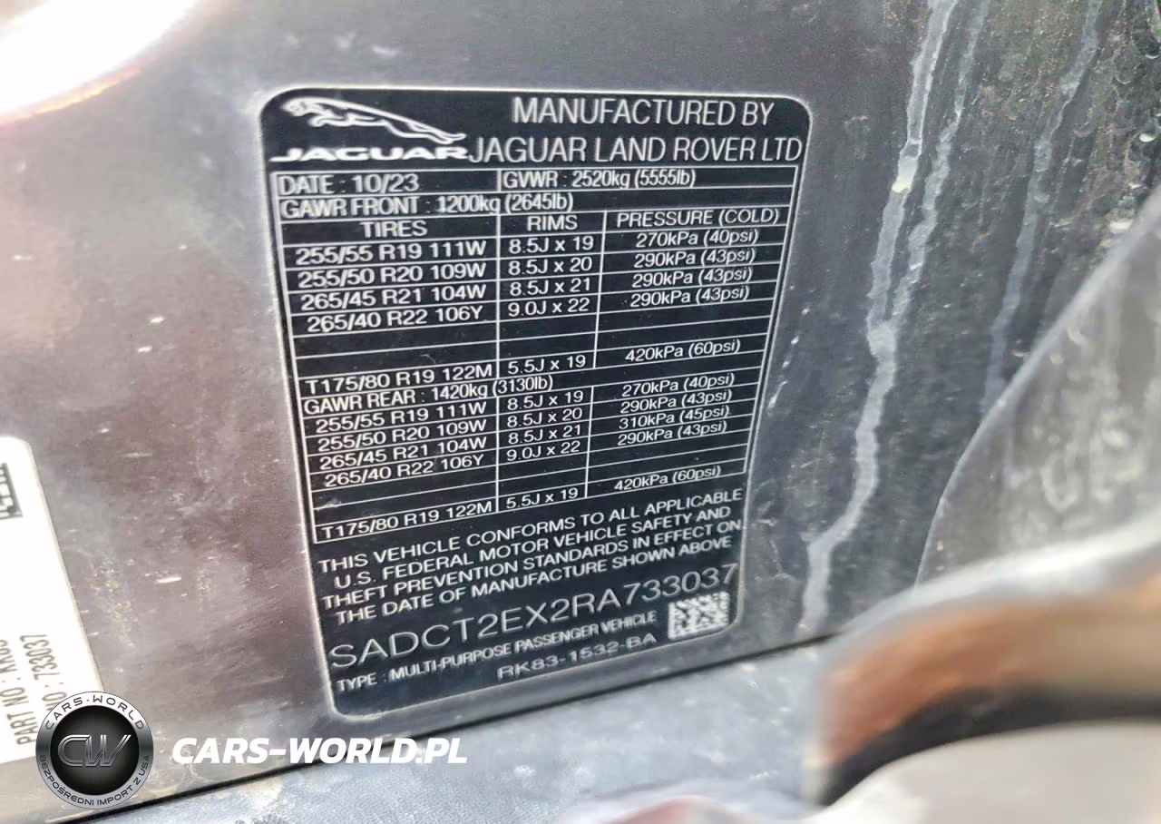2024 Jaguar F-Pace R-Dynamic S VIN:SADCT2EX2RA733037 - 13
