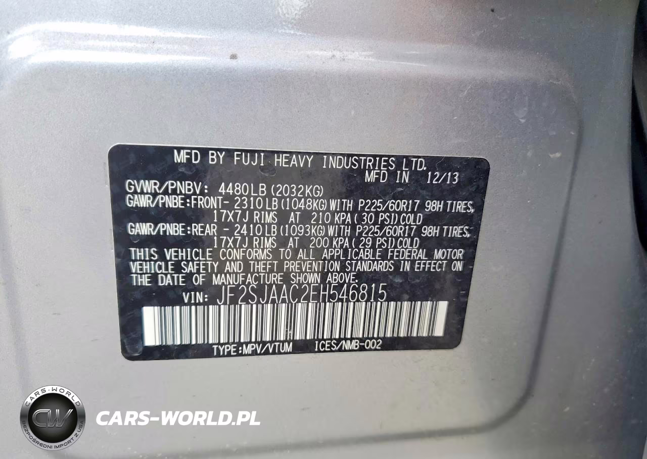 2014 Subaru Forester 2.5I VIN:JF2SJAAC2EH546815 - 13
