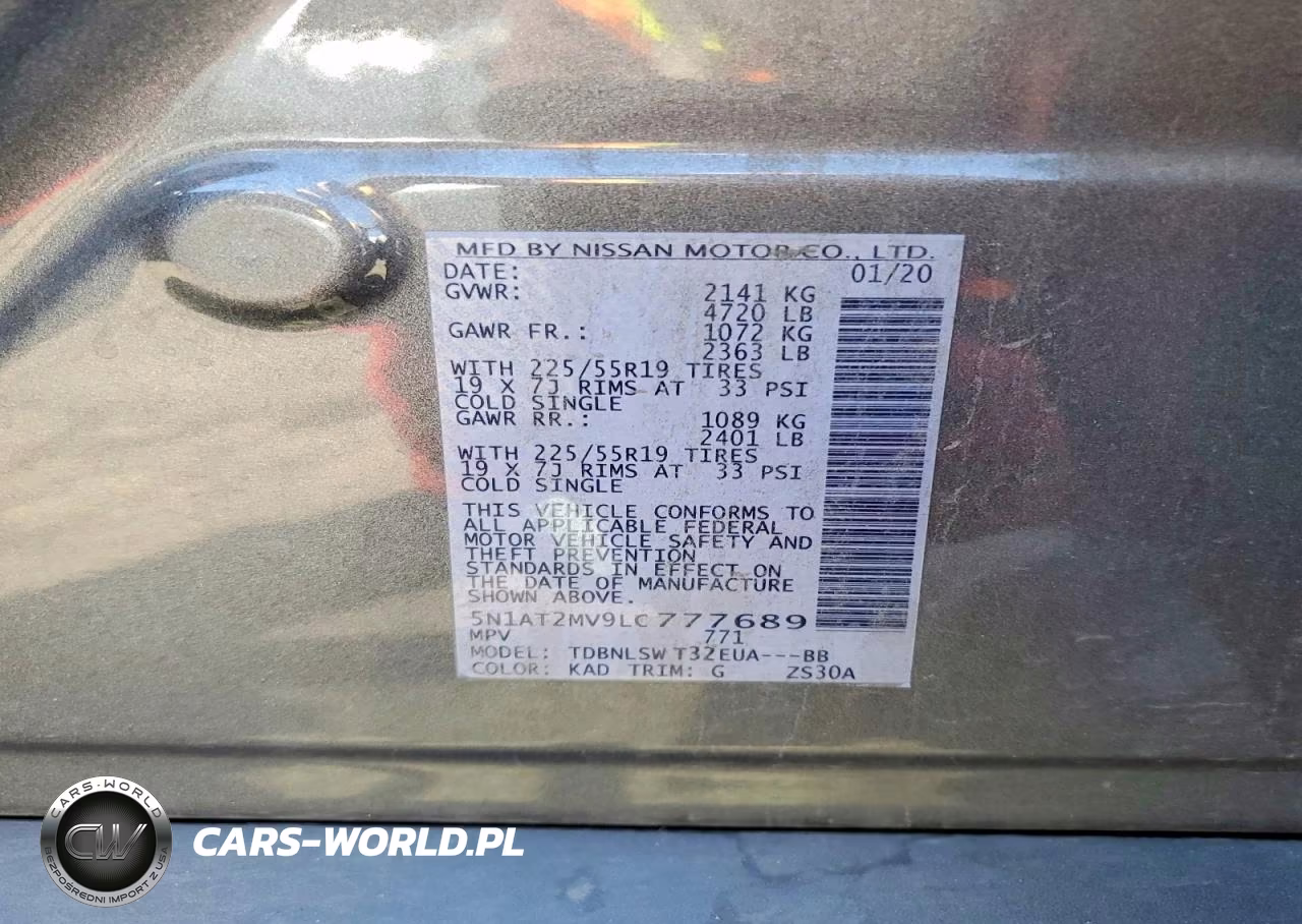 2020 Nissan Rogue Sl VIN:5N1AT2MV9LC777689 - 12
