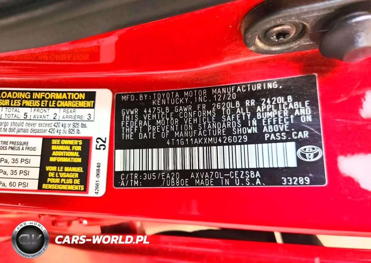 2021 Toyota Camry Se VIN:4T1G11AKXMU426029 - 12