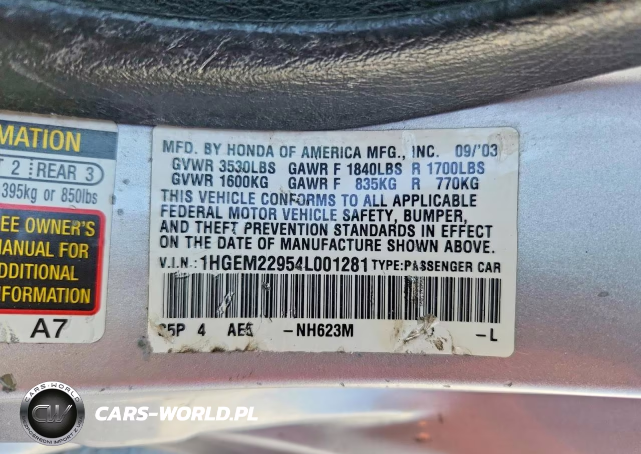 2004 Honda Civic Ex VIN:1HGEM22954L001281 - 12
