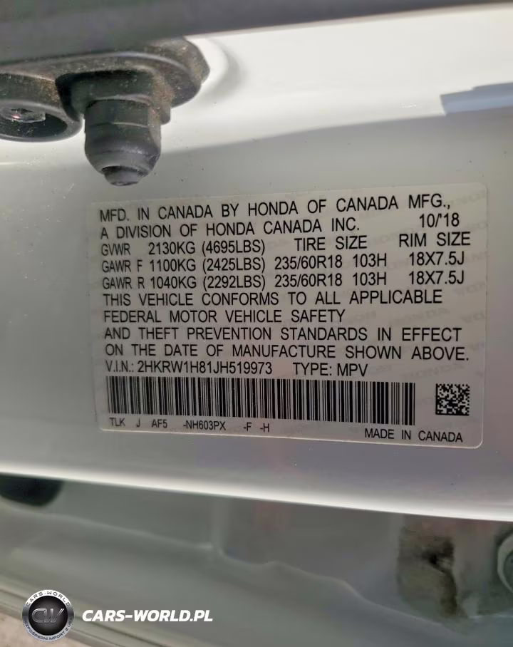 2018 Honda Cr-V Exl VIN:2HKRW1H81JH519973 - 13