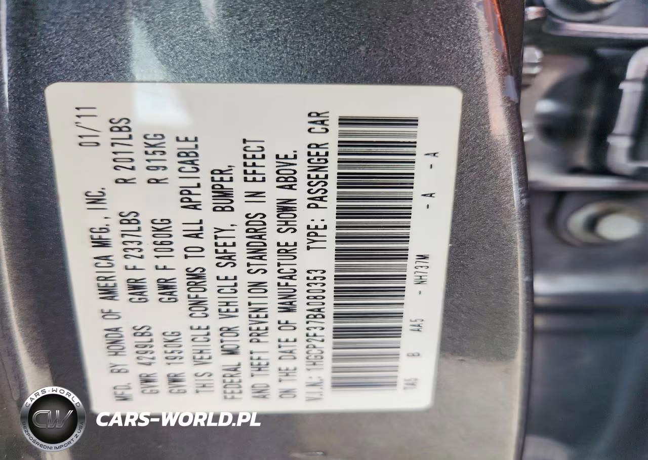 2011 Honda Accord Lx VIN:1HGCP2F37BA080353 - 13
