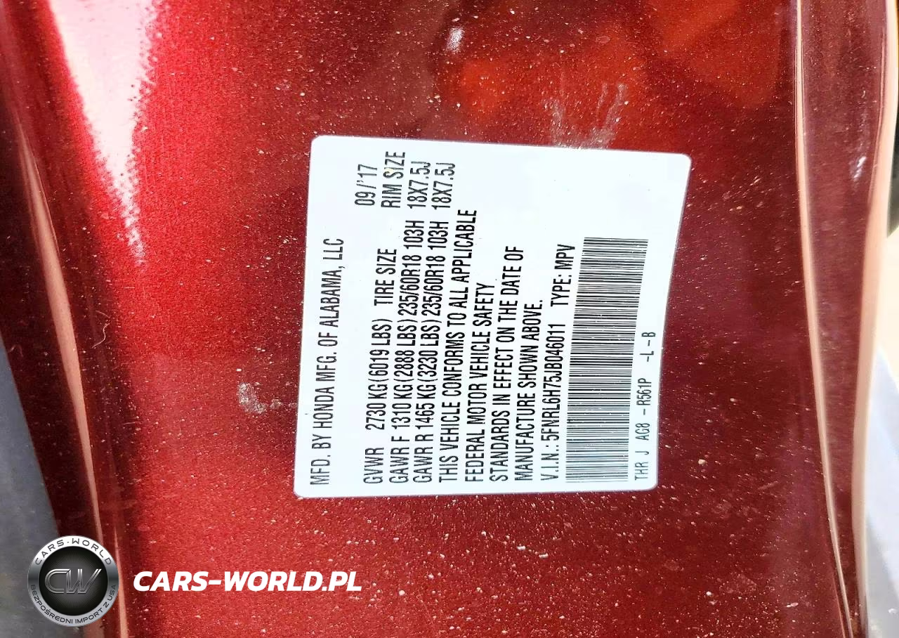 2018 Honda Odyssey Exl VIN:5FNRL6H75JB046011 - 13