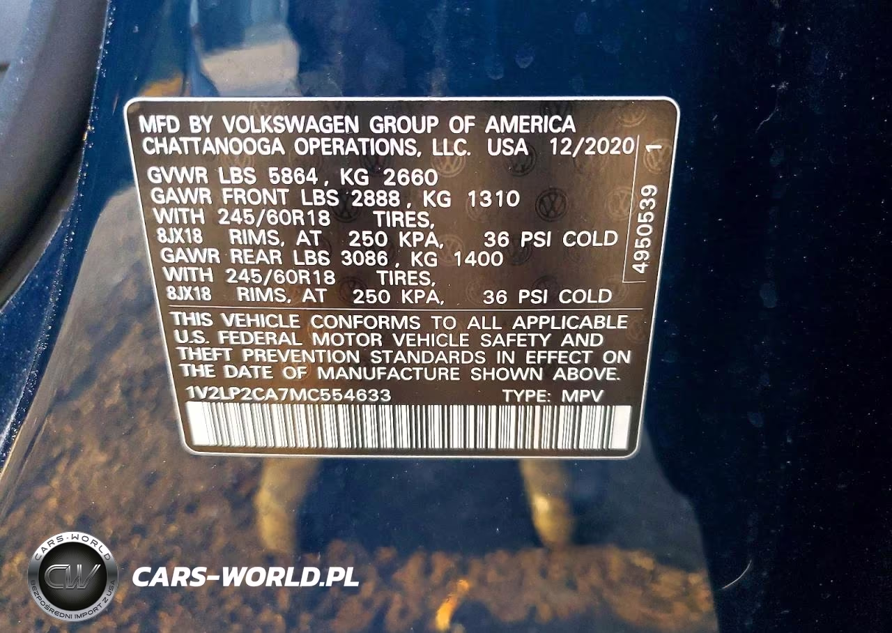 2021 Volkswagen Atlas Se VIN:1V2LP2CA7MC554633 - 13