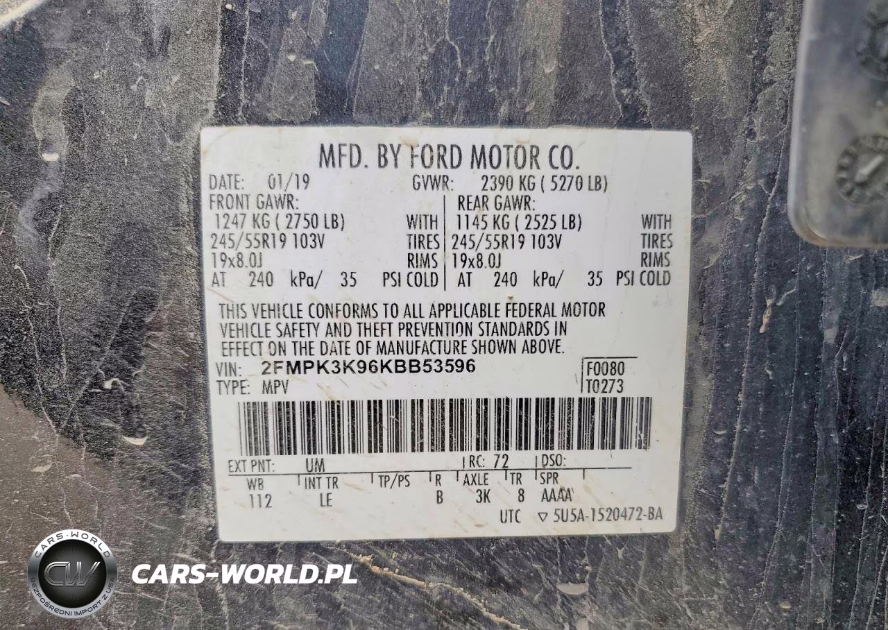 2019 Ford Edge Titanium VIN:2FMPK3K96KBB53596 - 12
