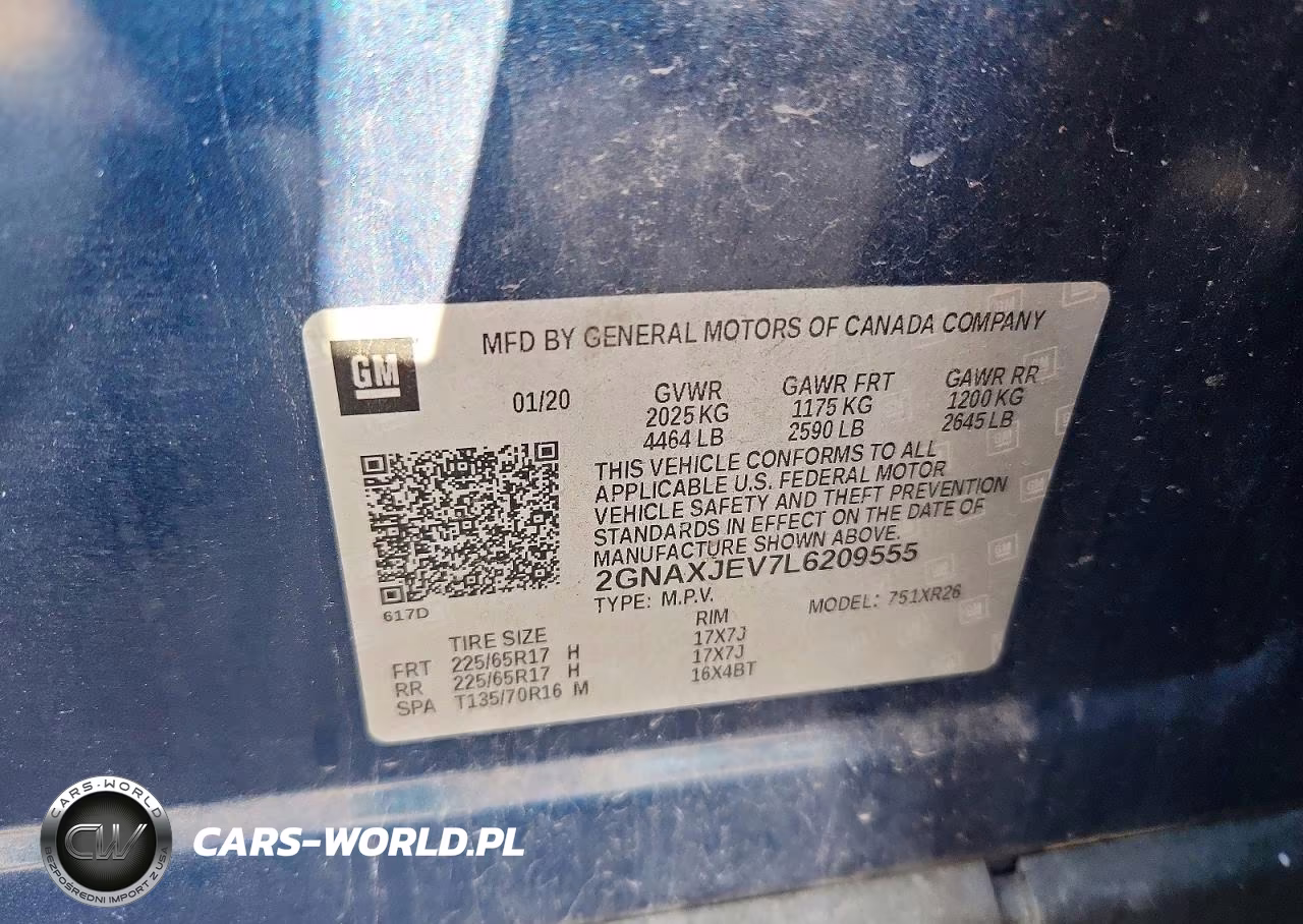 2020 Chevrolet Equinox Lt VIN:2GNAXJEV7L6209555 - 13