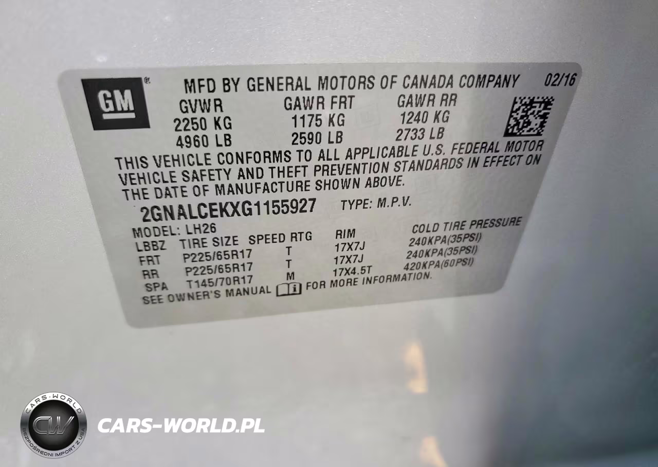 2016 Chevrolet Equinox Lt VIN:2GNALCEKXG1155927 - 12