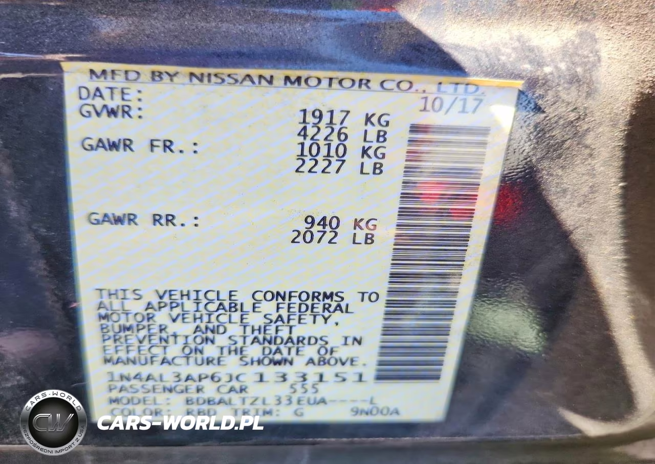2018 Nissan Altima 2.5 Sl VIN:1N4AL3AP6JC133151 - 12