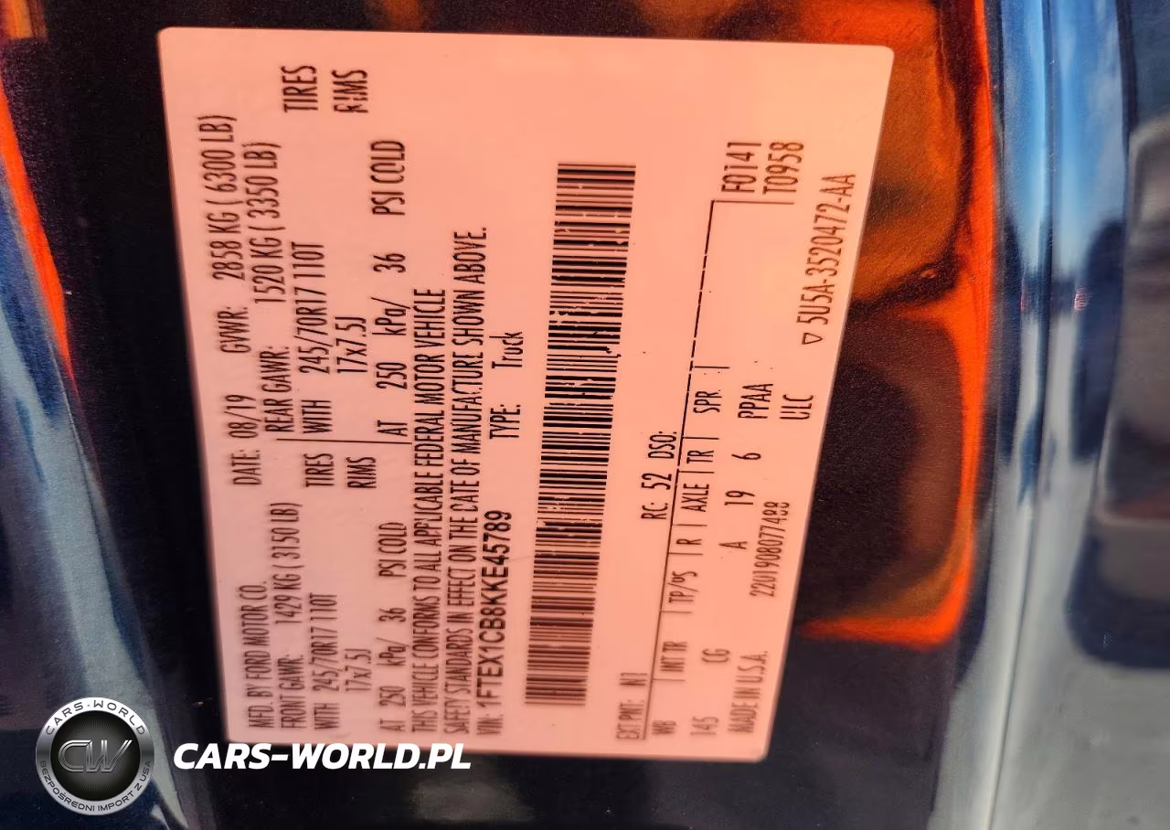 2019 Ford F150 Super Cab VIN:1FTEX1CB8KKE45789 - 12