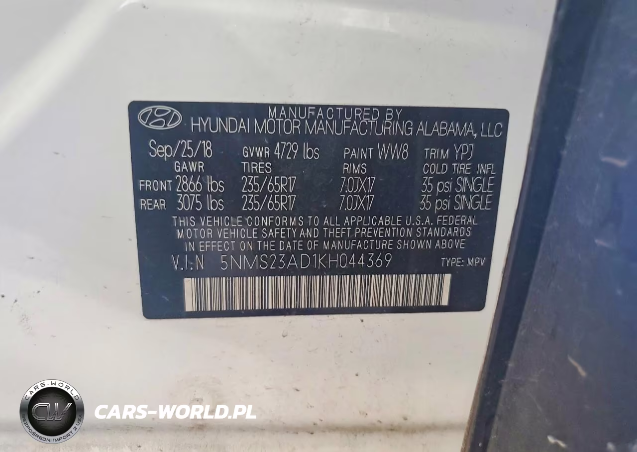2019 Hyundai Santa Fe Se VIN:5NMS23AD1KH044369 - 13