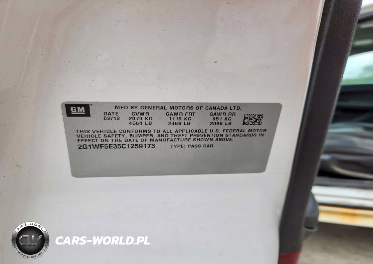 2012 Chevrolet Impala Ls VIN:2G1WF5E35C1259173 - 12