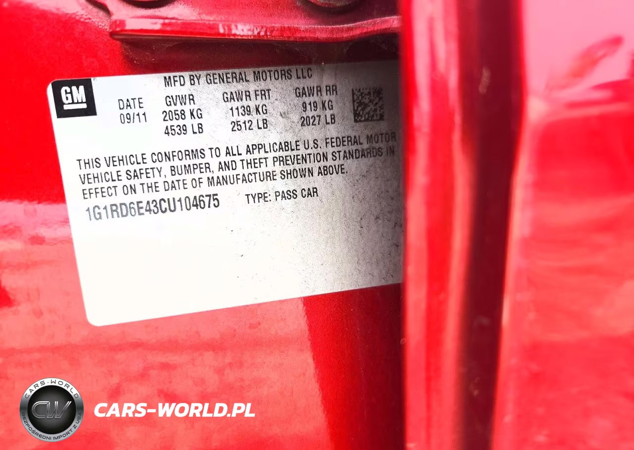 2012 Chevrolet Volt VIN:1G1RD6E43CU104675 - 12
