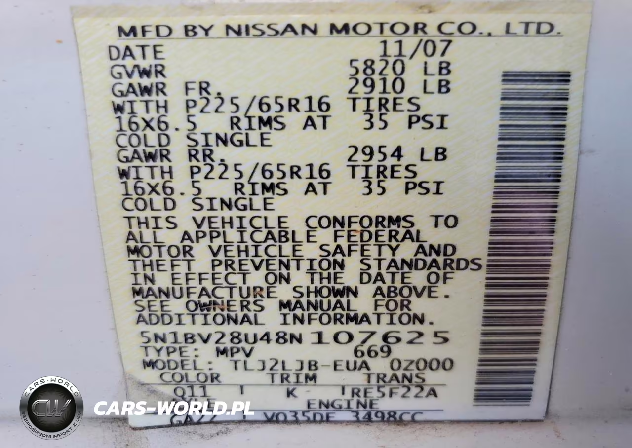 2008 Nissan Quest 3.5 VIN:5N1BV28U48N107625 - 13