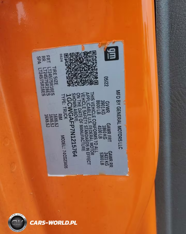 2022 Chevrolet Express G2500 VIN:1GCWGAFP7N1215764 - 13