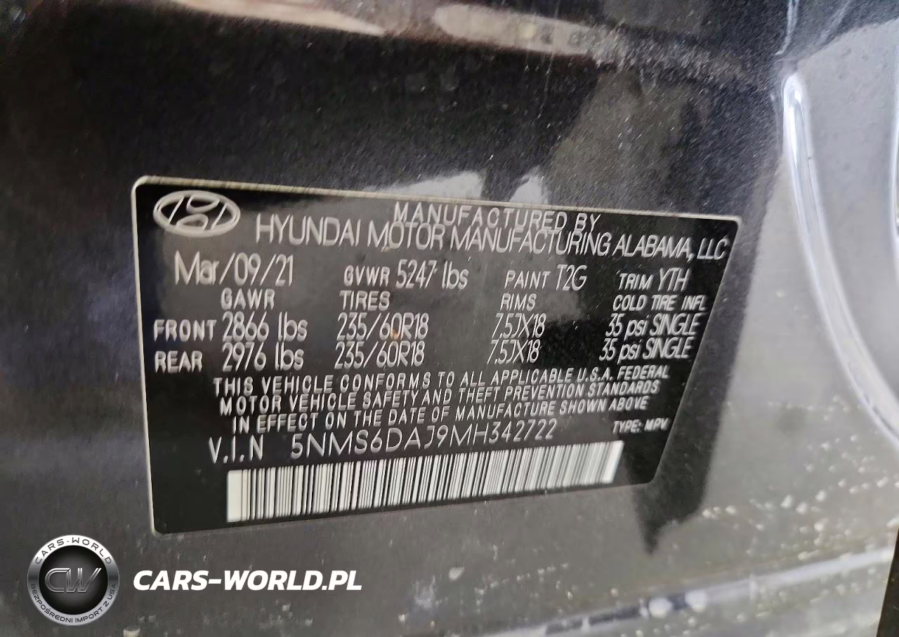 2021 Hyundai Santa Fe Sel VIN:5NMS6DAJ9MH342722 - 13