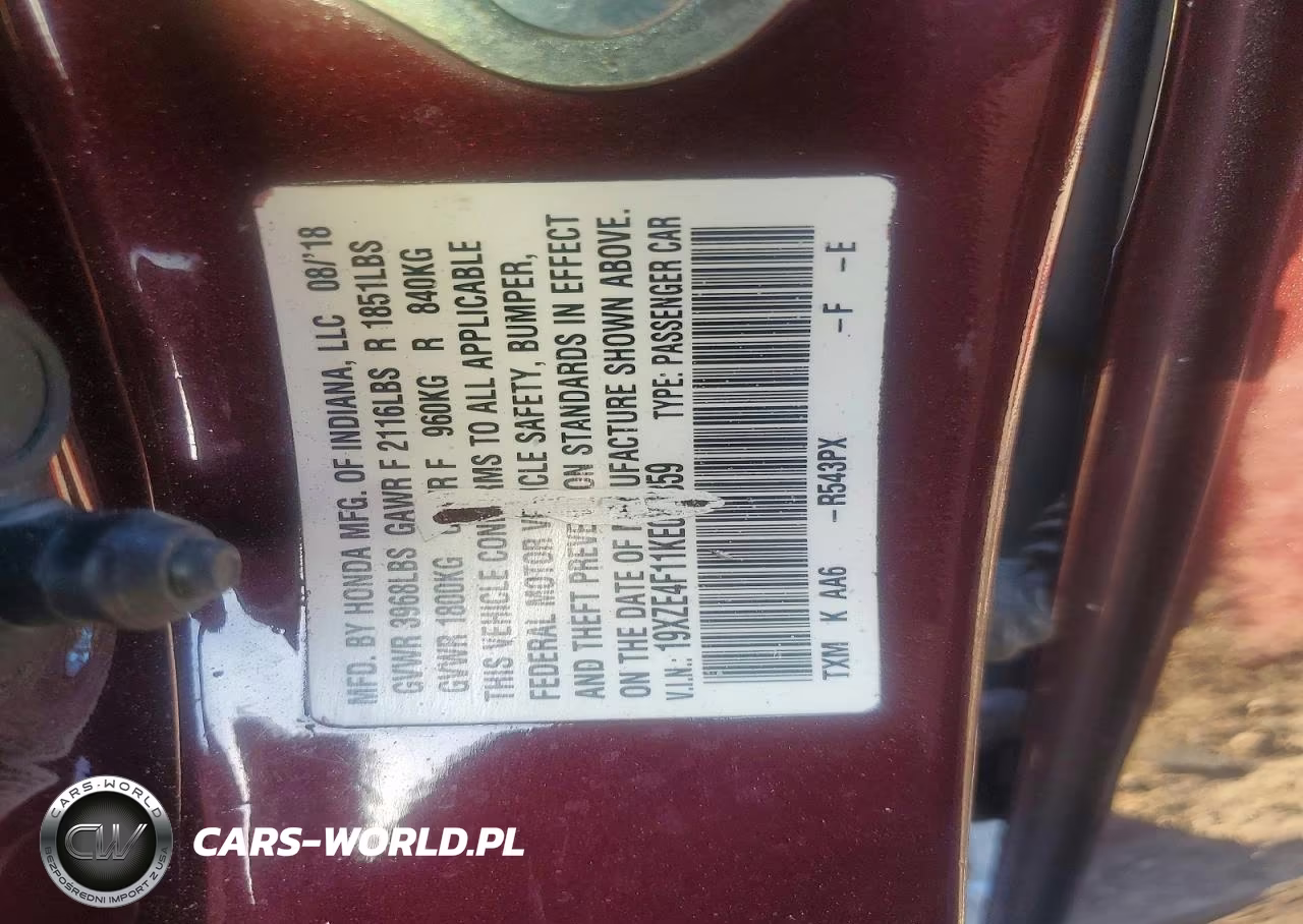 2019 Honda Insight Lx VIN:19XZE4F11KE008859 - 12