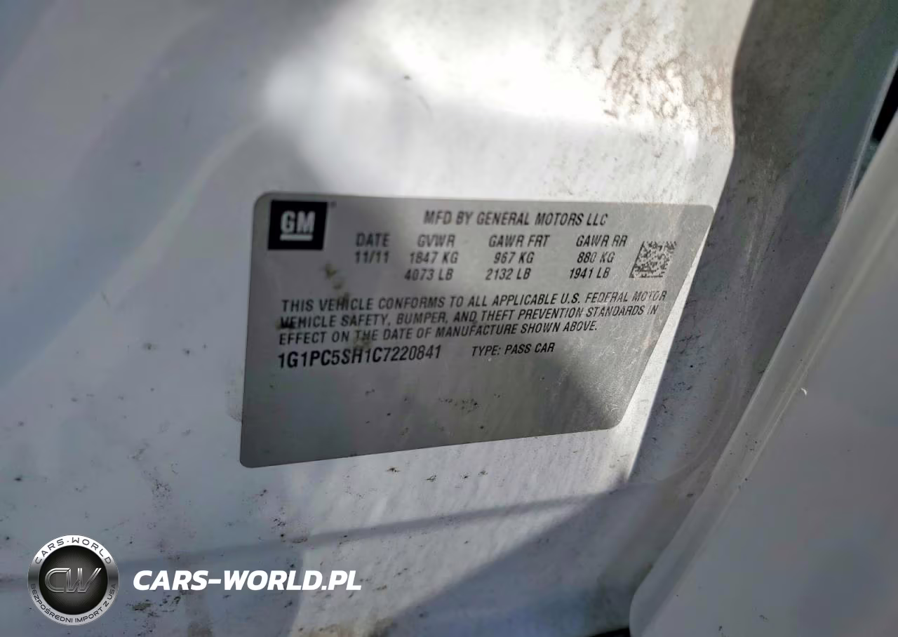 2012 Chevrolet Cruze Ls VIN:1G1PC5SH1C7220841 - 12