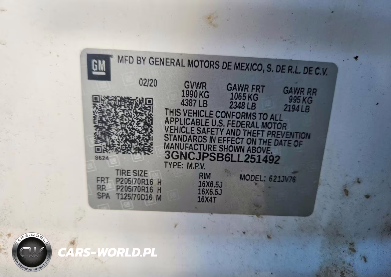 2020 Chevrolet Trax 1Lt VIN:3GNCJPSB6LL251492 - 14