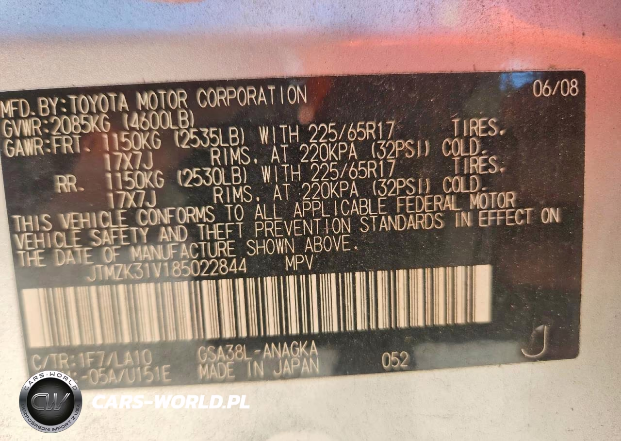 2008 Toyota Rav4 Limited VIN:JTMZK31V185022844 - 13