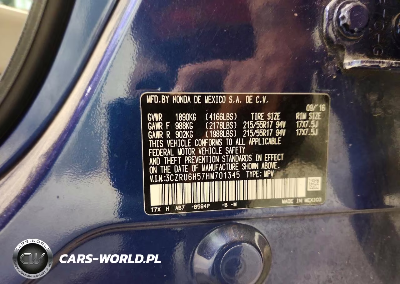 2017 Honda Hr-V Ex VIN:3CZRU6H57HM701345 - 12